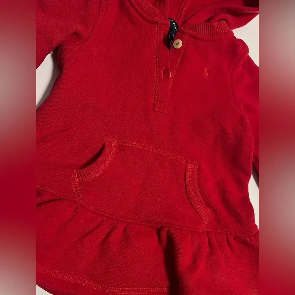 Ralph Lauren Baby Girl Fleece Sweater Dress Size 12 months